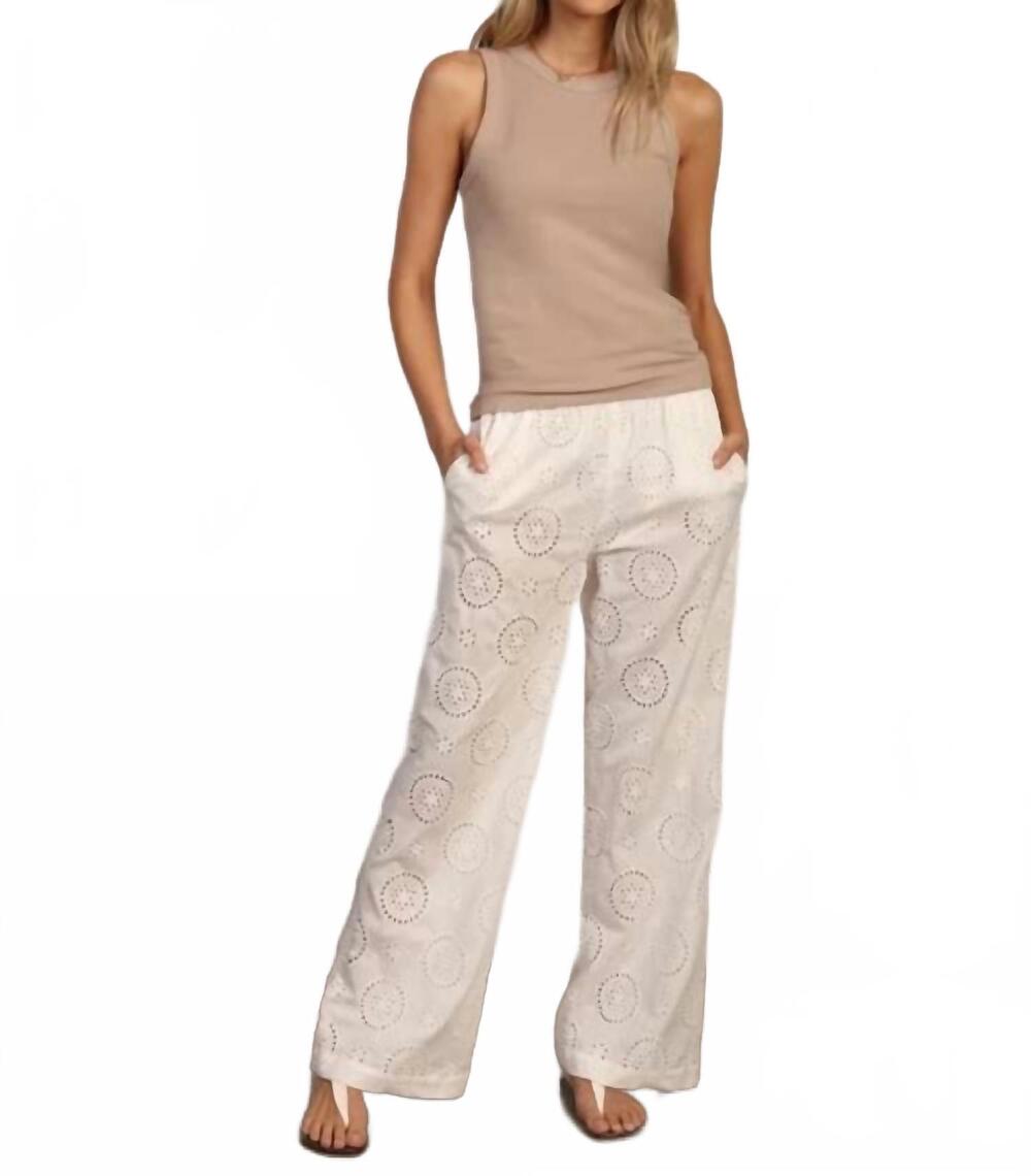 NEW DYLAN BY TRUE GRIT elle wide leg pant in vintage white